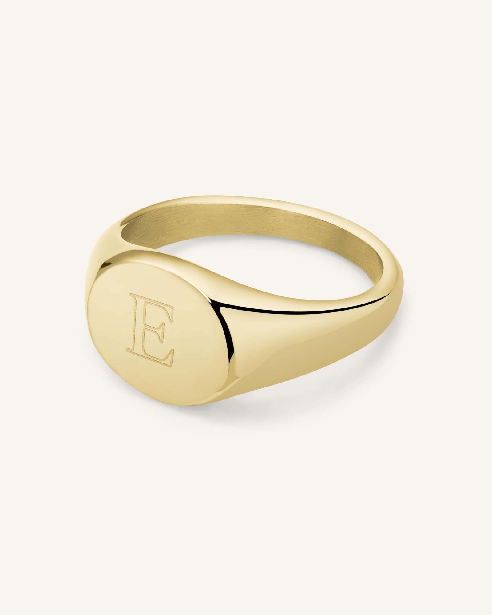 Diamond Accent Initial Ring with diamonds - 10k Yellow Gold - Oak & Luna